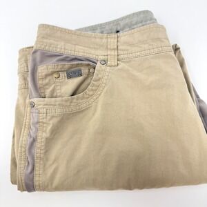 Kuhl Radikl Mens 38x30 Hiking Pants Khaki Tan Stretch Outdoor Technical Trousers
